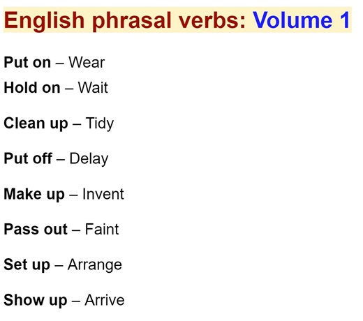 9.3K views · 149 reactions | Learn Common English Phrasal Verbs | Volume 1 | Empowering English Learning | Facebook