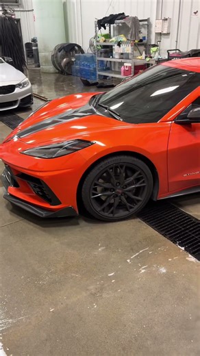 Exterior and interior detail on C8 Corvette! #c8 #corvette #chevy #carwash #detailing #cartok #bmw
