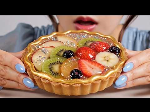 🥝 USA Crystal Fruit Pie ASMR (Glass Food, Glitter) | No Talking | 4K Relaxing Sounds