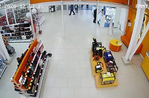 Uncontrolled car drives through store