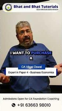 Master CA Foundation Business Economics | CA Vikas Oswal | Bhat and Bhat Tutorials