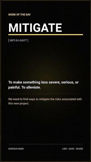Word of the Day: MITIGATE