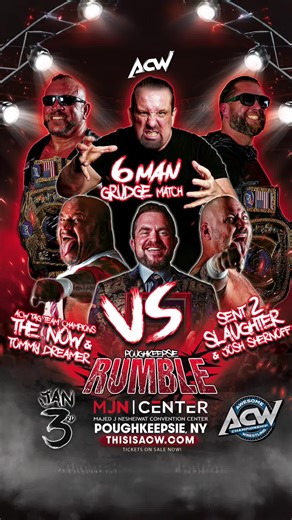 It’s official! 6 Man Grudge Match! For months, The NOW and Sent 2 Slaughter have torn into each other in rings, locker rooms, and even at public events — a rivalry that’s spilled far beyond ACW arenas. Now, the score comes to a head at the Poughkeepsie Rumble. The ACW Tag Team Champions, The NOW (Hale Collins & Vik Dalishus), unite with Tommy Dreamer vs. Sent 2 Slaughter (Danny Maff & Shawn Donavan) and Josh Shernoff Three on three. A grudge months in the making. And a chapter that may finally f