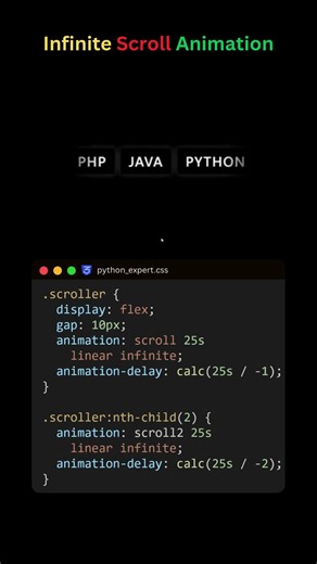 Infinite Scroll Animation: CSS Tech Tag Marquee #coding #programming #scrollanimation #scroll #uiux