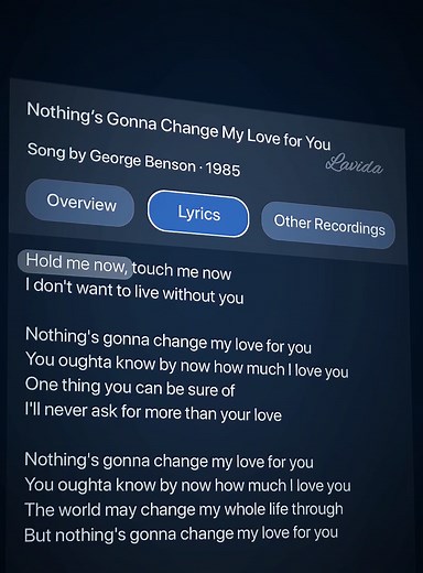 Nothing's Gonna Change My Love for You Lyrics | George Benson