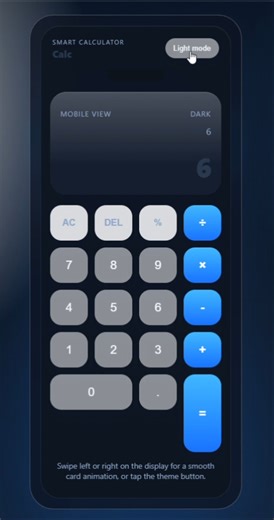 Dark & Light Theme Calculator Using HTML CSS JS | Smooth UI 🔥