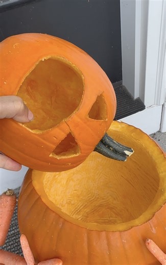 12M views · 195K reactions | curious what my neighbors will think  i made a hilarious pregnant pumpkin! #pregnancy #pumpkin #halloween #funnyvideos #fblifestyle | Brooklyn B | Facebook