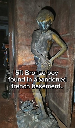 5ft Bronze boy found in abandoned French basement. An undisclosed location. This 1800s bit of art could be worth 50k. So it will remain hidden until the rightful owners find it! Its E-Unit Adventures With Mitch Leo | E-Unit Adventures