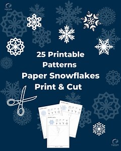 25 Paper Snowflake Printable Template Pattern | Instant Download Christmas Window Decor Snowflake Cutout, DIY Ornament Kid-friendly Crafting - Etsy