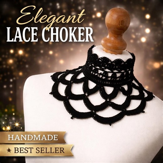 Goth Victorian Lace Choker Crochet Pattern (PDF), Vintage Style DIY Tutorial - Etsy
