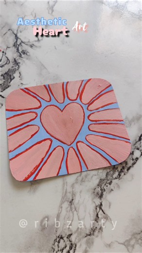 aesthetic heart art🩵🩷✨|easy painting ideas|try this when you're bored