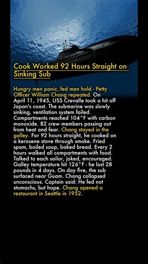 🍳 Cook Fed Crew 92 Hours on Sinking Submarine 🔥⚓