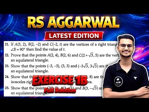Distance Formula Class 9 Maths | Coordinate Geometry (RS Aggarwal Ex 1B) 🔥 | Full Solution by MD Sir