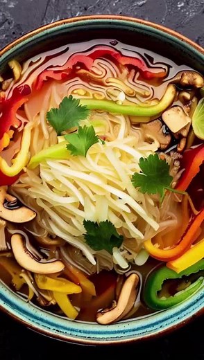 Vegan Thukpa! Indulge in the flavors of Nepal with our authentic Thukpa Soup! 🍜✨ Thukpa, a beloved Nepalese dish, takes you on a culinary journey through the vibrant flavors of Nepal. Our vegan version of Thukpa soup is a comforting delight, featuring a rich broth infused with aromatic spices and filled with sautéed red bell pepper, julienned green capsicum, julienned yellow bell pepper, sliced mushroom, and shredded cabbage. The combination of tender noodles and fresh vegetables creates a sati