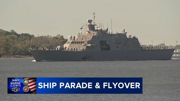 Parade of Ships makes way up Delaware River to honor 250th anniversaries of Navy and Marines