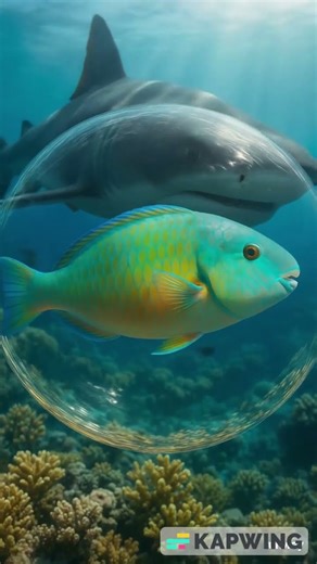 Parrot Fish Sleep in Bubble #shorts
