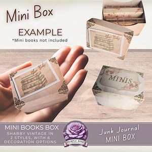 Shabby Vintage Mini Book Box Printable: DIY Junk Journal Mini Storage (PDF Download) - Etsy