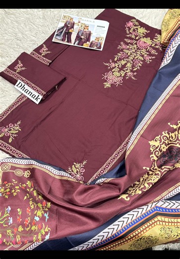 Dhanak 3pc Heavy Embroidered With China Wool Shawl For Order Plz WhatsApp 03216664856 Price Rs.2950/- Only, #fyp #viral #winter #2026 #textilestore