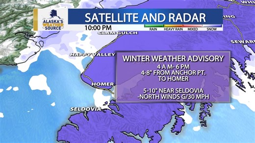 Winter weather advisories for E. Turnagain Arm and Western Kenai Peninsula. Check out the snowfall amounts in the forecast for Tuesday. | Alaska's Weather Source