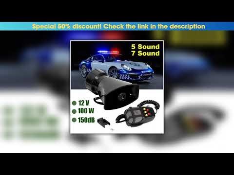 Best 12V 100W Mic PA System Emergency Amplifier Hooter Police Siren Air Horn Megaphone Tone Car Hor