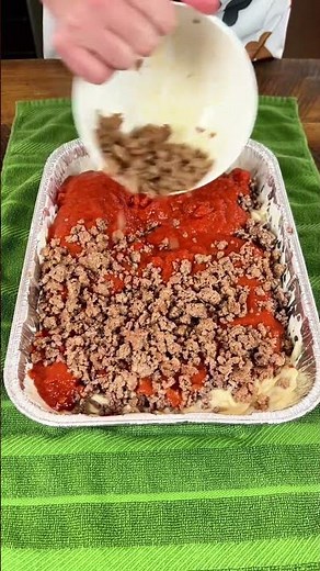 Baked Spaghetti Alfredo Casserole | Easy Dinner Recipe with Ground Beef & Sausage