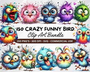 150 Funny Bird Clipart PNG, Quirky Bird Illustrations Whimsical Birds, Crazy Bird Clip Art, Cute Bird Png Cartoon Bird Faces, Funny Bird - Etsy New Zealand