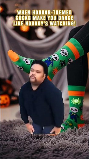When horror-themed socks make you dance like nobody's watching!