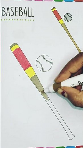 Baseball Coloring for Kids | Easy Baseball Drawing & Coloring | Sports Coloring Video