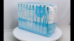 Littleforbig Adult Printed Diaper 80 Pieces (8 Packs) - Nursery Blue (Large 36"-46")
