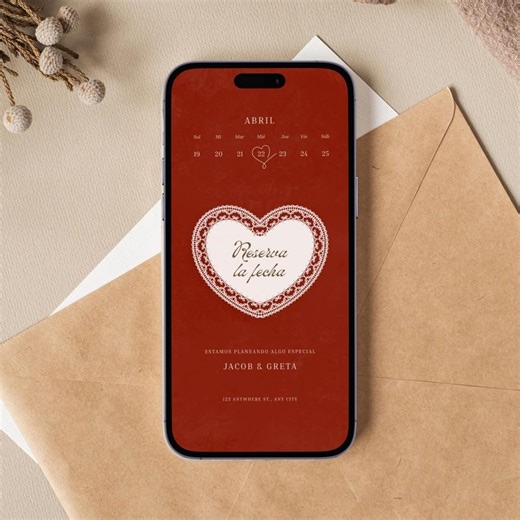 Vintage Lace Invitation Template Reserva La Fecha, Editable Wedding Online E- Invite, Wedding Electronic Invite, Invitation Template - Etsy