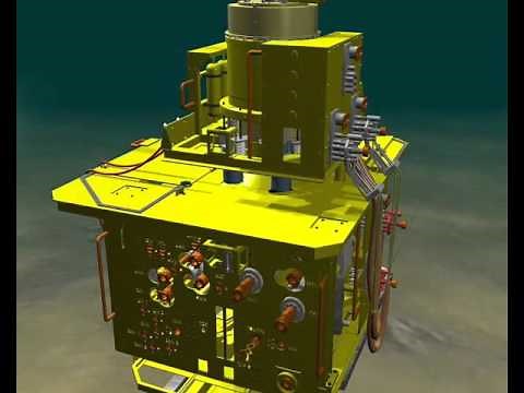 Oil and gas drilling Installing XMAS TREE - ANIMATION