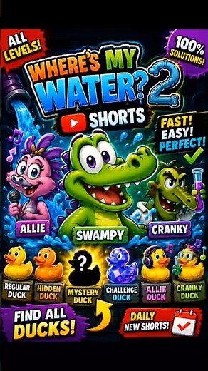 Where’s My Water? 2 Mystery Duck 2 🦆 Hidden Water Trick! #Shorts