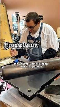 Printing a blue train for the anniversary of the incorporation of the Central Pacific -June 28, 1861