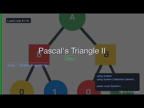 Pascal's Triangle II LeetCode 119 Explained | Optimal O(rowIndex) Space