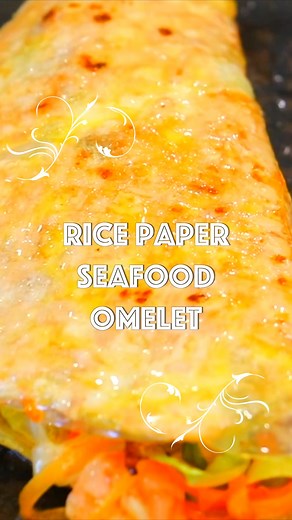 10-Min Crispy Rice Paper Seafood Omelet! 🤩✨ Printable Recipe: https://cicili.tv/rice-paper-seafood-omelet-recipe/ Serving: 2 Prep time: 4 minutes Cook time: 6 minutes For the omelet: ½ cup seafood mix with mussels, squid, and shrimp Pinch of salt Pinch of white pepper 2 sheets rice paper 2 large eggs ¼ medium cabbage, thinly sliced ½ medium carrot, shredded 2 stalks scallions, chopped 1 tablespoon cooking oil For the sweet and sour dipping sauce: 1 cup water 2 tablespoons rice vinegar 3 tablesp