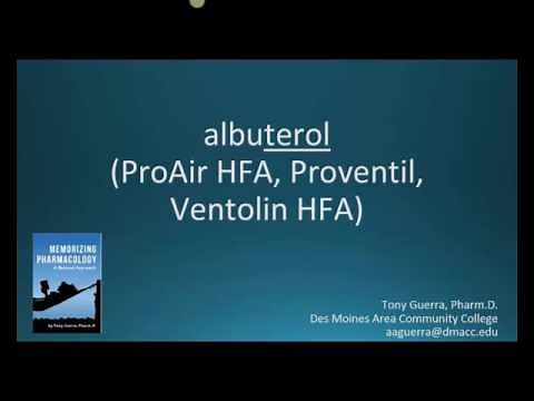 How to pronounce albuterol (Proventil HFA) (Memorizing Pharmacology Flashcard)