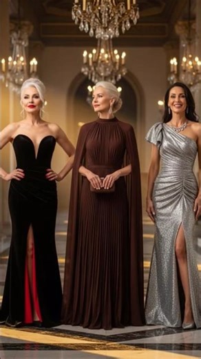 Which Evening Dress Wins? Velvet Slit vs Cape vs Shimmer #shorts #Fashion #EveningDress