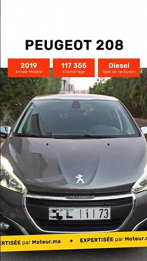Peugeot 208 Diesel occasion expertisée par Moteur.ma