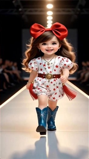 Little Girl Walking Like a Pro Model with Pure Innocence 👗