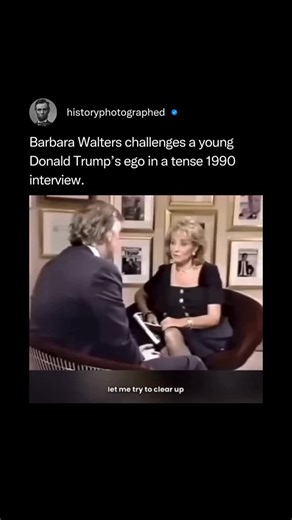 History Photographed on Instagram: "During a 1990 interview promoting Donald Trump’s book Surviving at the Top, Barbara Walters pushed back, saying the title should’ve been Failing at the Top. When Trump claimed the media was misrepresenting him, she countered with verified reports from bankers detailing his financial troubles and near bankruptcy. Walters didn’t hold back, questioning whether anyone should truly admire him as a businessman."