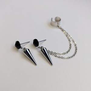 Spike Ear Cuff Earrings, Chain Cuff Earrings, Spike Earrings - Etsy UK