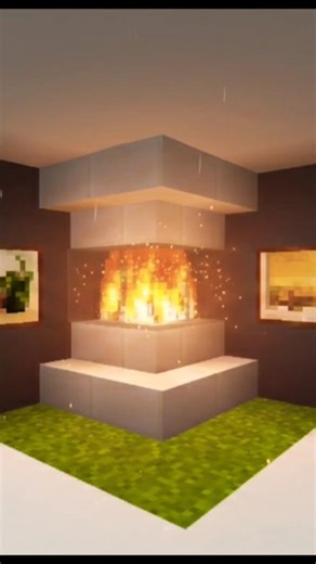 Easy Minecraft 🤩 Modern Fireplace Tutorial ✨ #fireplace #minecraft