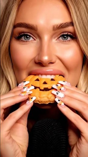 Halloween Biscuit Eating ASMR | Crunchy Cookie Sounds | Spooky & Satisfying ASMR #relaxingasmr #asmr