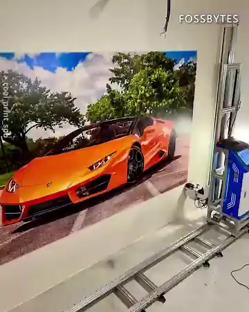 2.9M views · 48K reactions | This Printer Can Print Images On Blank Walls!! 勞 | Fossbytes | Facebook
