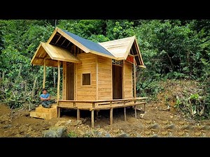 How to Build a Thai roof Wooden House in the Forest Alone