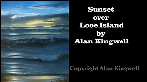 SUNSET OVER LOOE ISLAND,OIL PAINTING LESSON AND TUTORIAL by Alan Kingwell