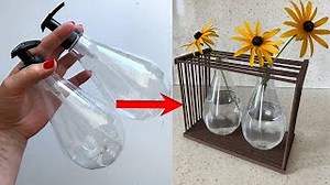 82K views · 461 reactions | A simple vase idea made from plastic bottles and wooden sticks | Diy Craft Ideas | Facebook