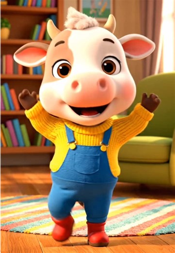 Funny cow dancing La Vaca Lola song #kids #kidsoftiktok #lavacalola #lavacalolachallenge #kidssong