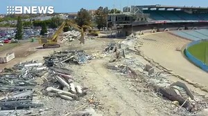 WATCH: Check out this stunning timelapse of the demolition of Adelaide's former home of football. The grandstands of Footy Park are being torn down to make way for a billion-dollar development on the site. Credit: Live West Adelaide #9News | https://9News.com.au | 9 News Adelaide