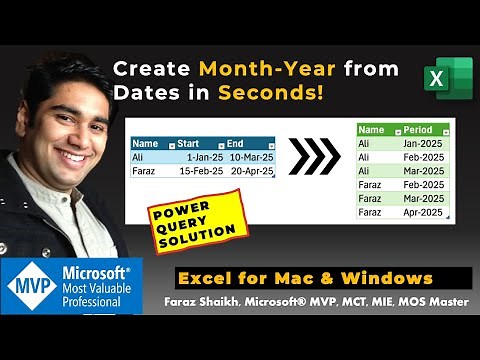 Create Month-Year from Dates in Seconds! Excel Power Query (Mac/Windows)